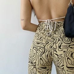 Bailey Rose The Wave Tan Swirl Straight Leg Pants