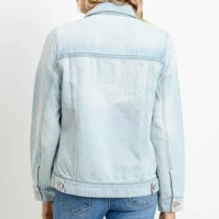 Just USA The Greta Light Wash Boyfriend Jean Jacket Tops