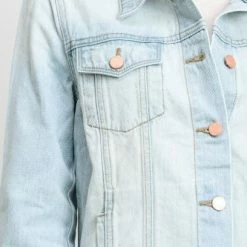 Just USA The Greta Light Wash Boyfriend Jean Jacket Tops