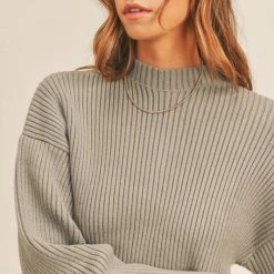 Mable The Caroline Long Sleeve Ribbed Crop Sweater