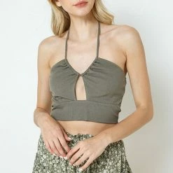 Illa Illa The Arizona Ribbed Halter Crop Top