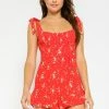 Olivaceous The Rhemi Red Floral Romper