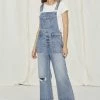 Tea N Rose The Tessa Wide Crop Denim Overalls Jeans
