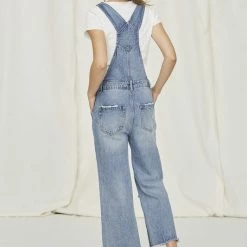 Tea N Rose The Tessa Wide Crop Denim Overalls Jeans