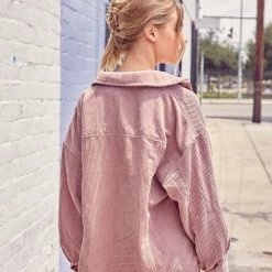 MIOU MUSE The Morgan Mauve Corduroy Shacket Tops