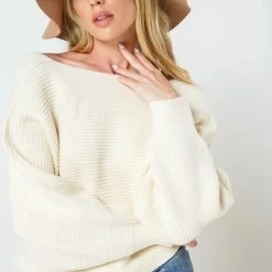 Blue B Tops The Morgan Lace Up Dolman Sweater