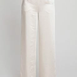 Allie Rose The Sierra Cream Satin Wide Leg Pants