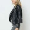 Blue B Tops The Tell Me About It Stud Vegan Leather Moto Jacket