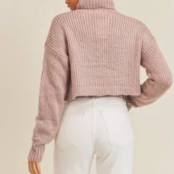 Mable The Leilani Lavender Turtle Neck Cropped Sweater Tops