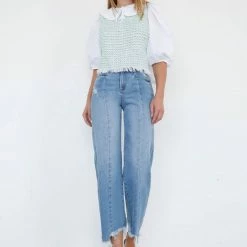 Insane Gene The Bridget High Rise Wide Leg Cropped Jeans