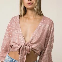 Style Rack The Pretty In Mauve Bandana Tie Top