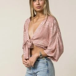 Style Rack The Pretty In Mauve Bandana Tie Top