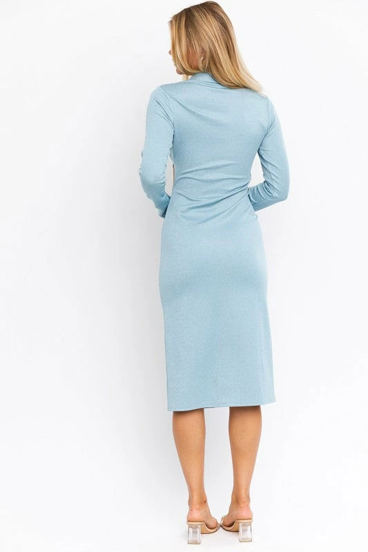 Le Lis The Tiffany Dusty Blue Cutout Midi Dress