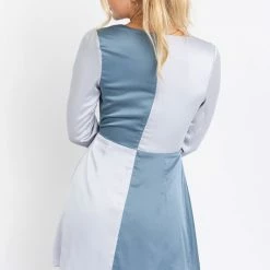 Le Lis Dresses The Betty Blue Colorblock Satin Mini Dress