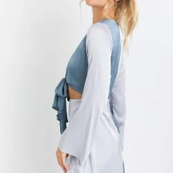 Le Lis Dresses The Betty Blue Colorblock Satin Mini Dress