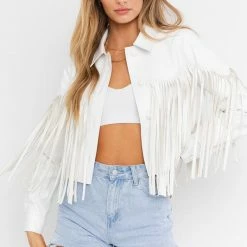 Le Lis Tops The Verna Vegan Leather Western Fringe Jacket