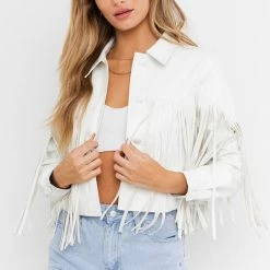 Le Lis Tops The Verna Vegan Leather Western Fringe Jacket