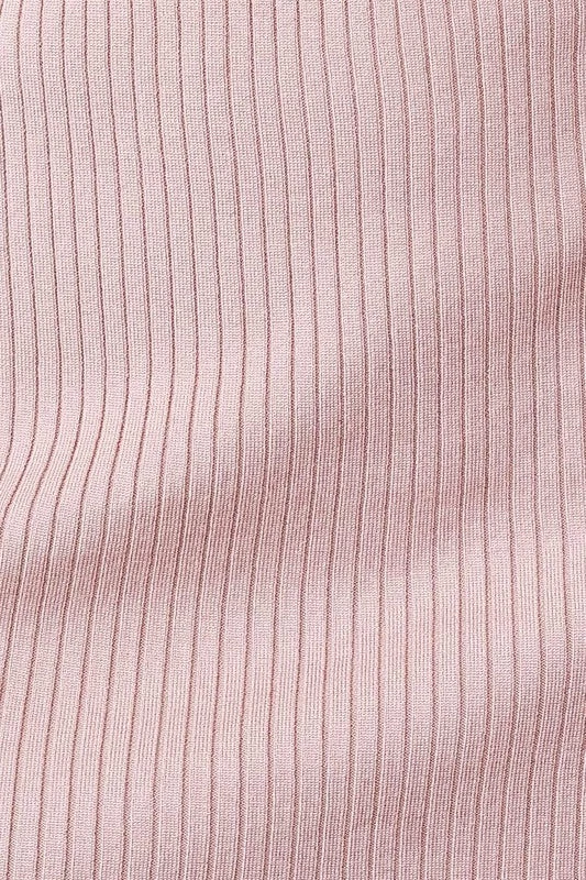 Le Lis The Kya Dusty Blush Ribbed Mini Skirt