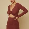 Blue Blush The Celine Cinnamon Twisted Front Mini Dress