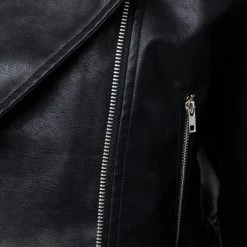 Le Lis The Brinn Black Boxy Vegan Leather Moto Jacket