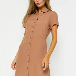 Olivacious Dresses The Brinn Biscotti Shirt Dress