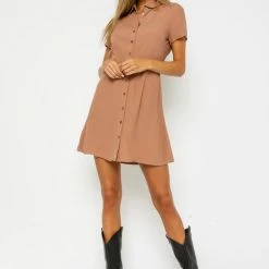 Olivacious Dresses The Brinn Biscotti Shirt Dress