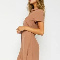 Olivacious Dresses The Brinn Biscotti Shirt Dress