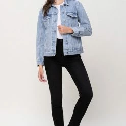 Vervet The Stella Denim Boyfriend Jacket Tops