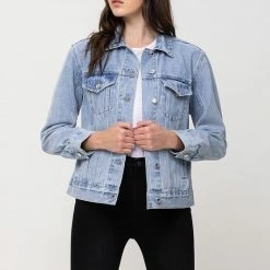 Vervet The Stella Denim Boyfriend Jacket Tops