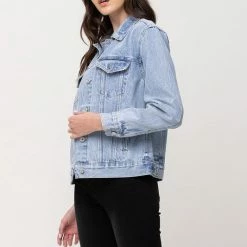 Vervet The Stella Denim Boyfriend Jacket Tops