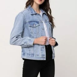 Vervet The Stella Denim Boyfriend Jacket Tops