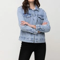 Vervet The Stella Denim Boyfriend Jacket Tops