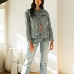 Vervet The Stella Denim Boyfriend Jacket Tops
