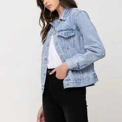 Vervet The Stella Denim Boyfriend Jacket Tops