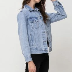 Vervet The Stella Denim Boyfriend Jacket Tops