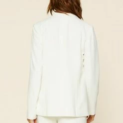 Skies Are Blue The Wisteria White Long Sleeve Open Blazer Tops