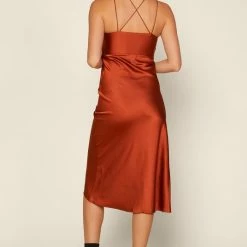 Shoppe Twelve The Riley Halter Satin Midi Dress Dresses