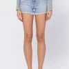 Hidden Jeans The Sofia Mom Frayed Hem Shorts