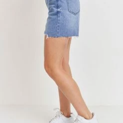 Just USA The Jessa Mid Hem Length Med Wash Jean Shorts