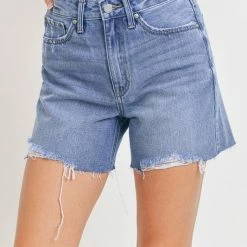 Just USA The Jessa Mid Hem Length Med Wash Jean Shorts