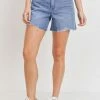 Just USA The Jessa Mid Hem Length Med Wash Jean Shorts