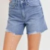 Just Panamaco Inc The Emersyn Medium Wash Distressed Jean Shorts