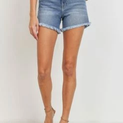 JBD The Shelia High Rise Classic A Line Jean Shorts