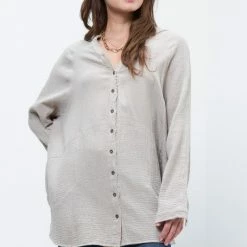 Newbury Kustom The Carleigh Cotton Gauze Oversized Button Down Shirt