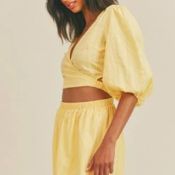 Lush Clothing The Raya Yellow Detached Front Tiered Midi Dress