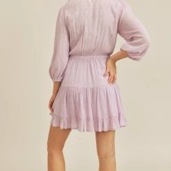 Lush The Leigh Lilac Tie Front Mini Dress