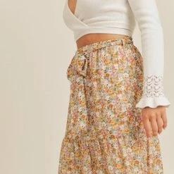 Lush Clothing The Field Of Flowers Tiered Maxi Skirt