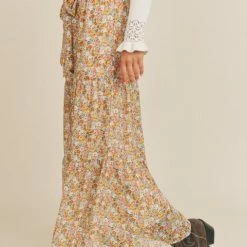 Lush Clothing The Field Of Flowers Tiered Maxi Skirt