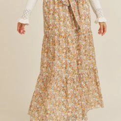 Lush Clothing The Field Of Flowers Tiered Maxi Skirt