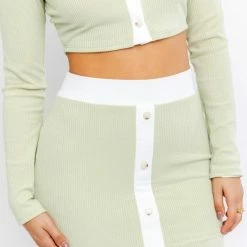 Le Lis Skirts The Sasha Sage & White Retro Mini Skirt